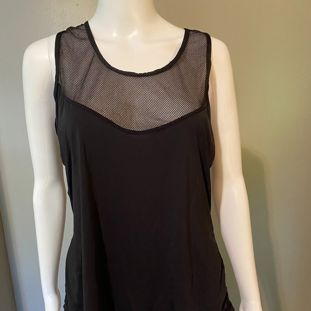 Just Live Mesh and solid black tank top